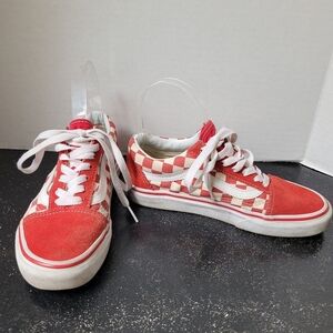 Vans Red Checked Sneakers Red Suede